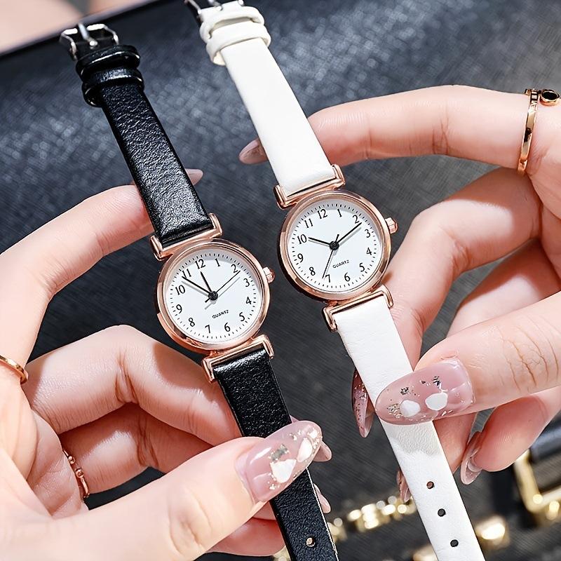 Factory Direct Sales Women's Watches, Light Luxury Niche Imitation Leather Small Dial Fashion Wristwatch, Glass Quartz Watch, Student Watch