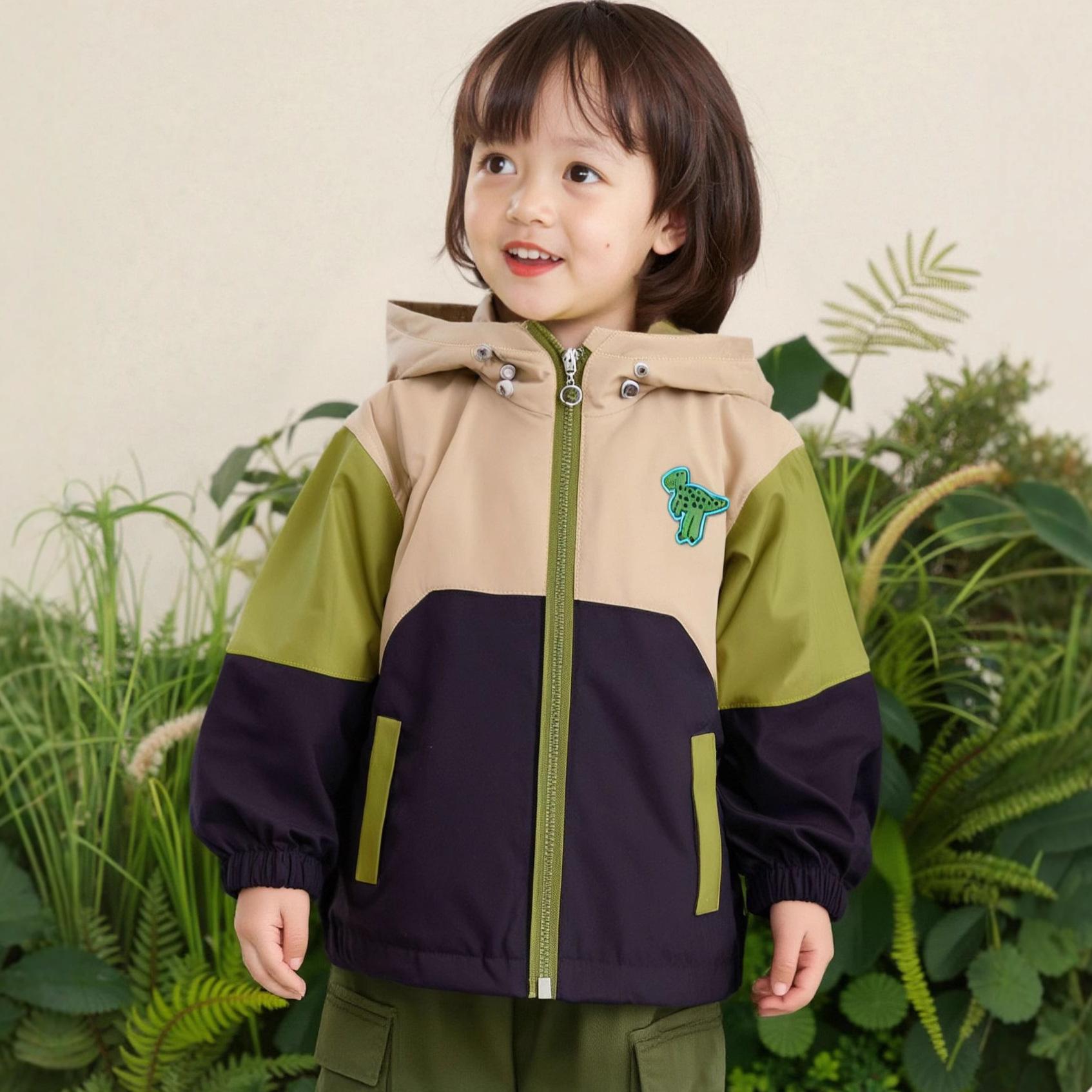 Boys' Jacket Spring and Autumn 2026 New Stylish Children's Trendy Hooded Windbreaker Baby Jacket Top