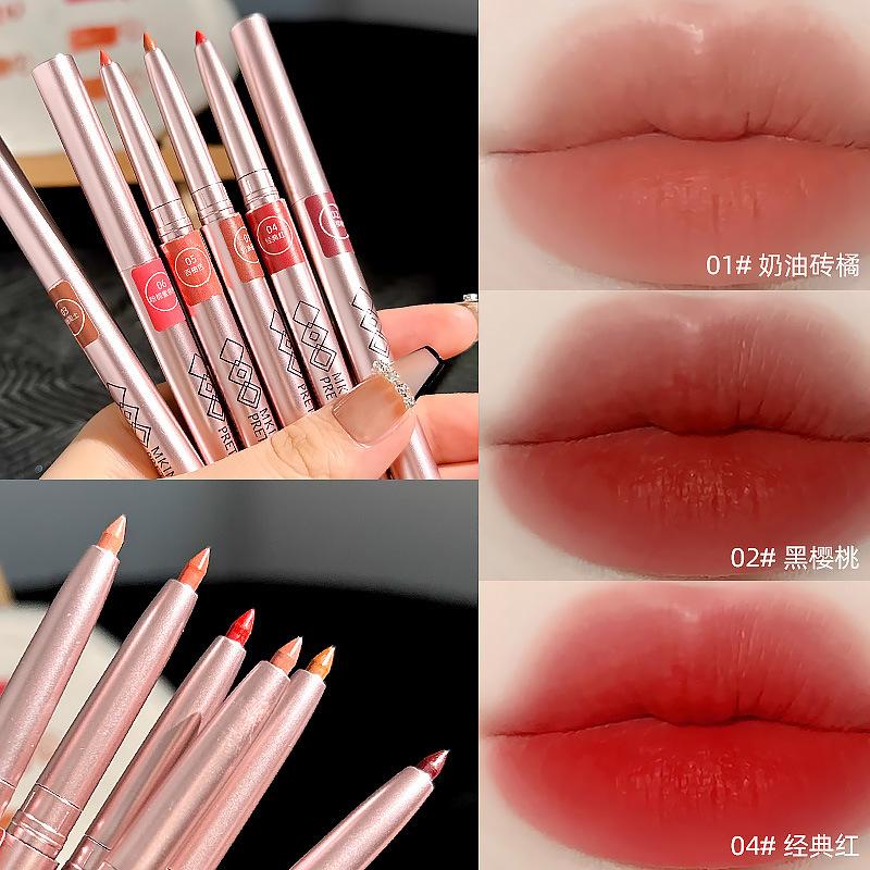 Mk Rotating Lip Liner Lipstick Pen Waterproof Long-Lasting Matte Women's Hook Line Lip Pencil Makeup Wholesale Small Batch Popular Model