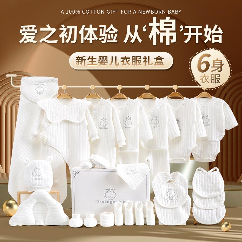 Carefully Selected A-Class Certified Baby Gift Box Set, High-End Gift for Newborns, 21-28 Pieces for Cross-Border Export