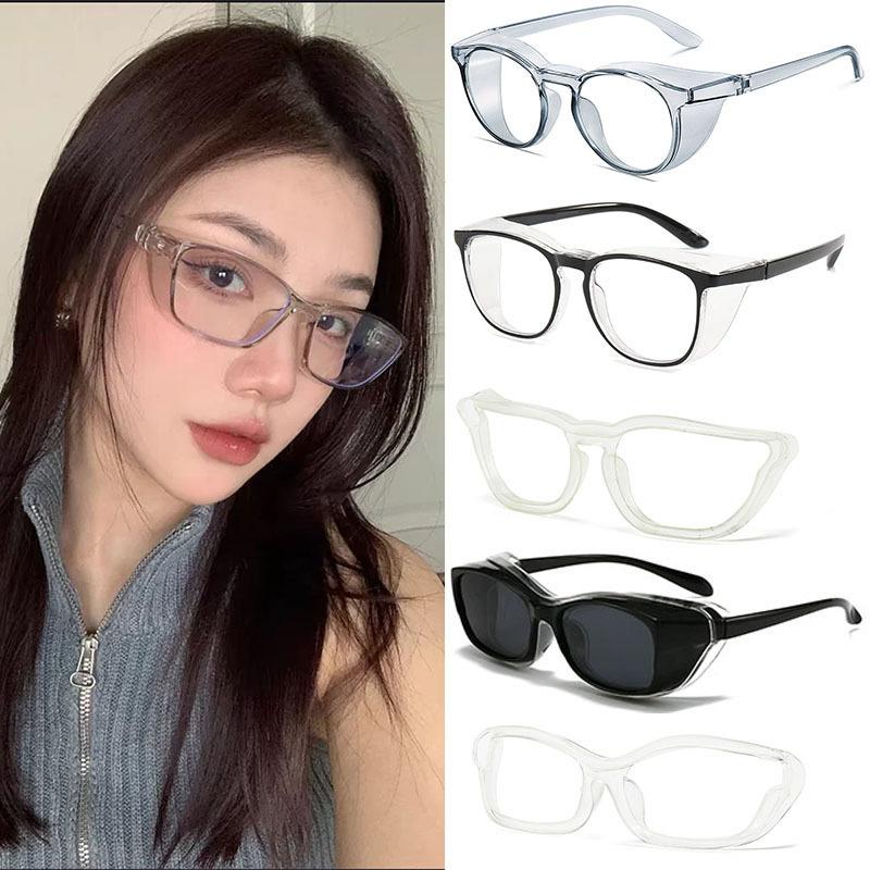 Fashionable Sports 99 Anti-Pollen Glasses, Anti-Fog, Blue Light Blocking, Post-Surgery Black Protective Eyewear with Silicone Rim and Windproof Design