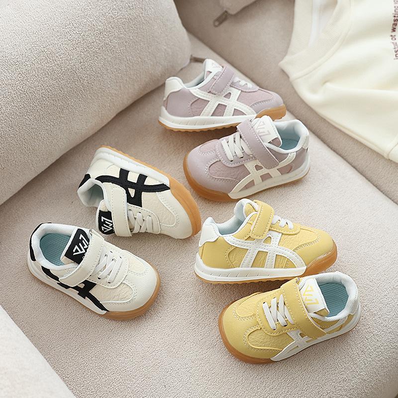 Children's Toddler Shoes, Spring & Fall Girls' Soft-Soled Breathable Casual Shoes, Boys' Leather-Covered Forrest Gump Shoes, Fashionable Non-Slip Sports Shoes