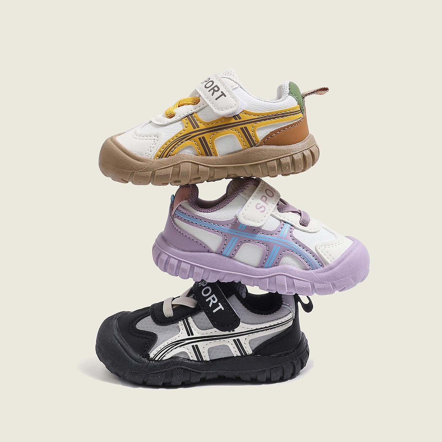 Baby toddler shoes, new spring and autumn anti-slip boys' single shoes, trendy color-blocking girls' functional shoes, casual shoes for 1-3 years old
