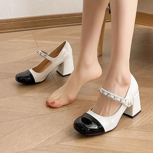 2026 French-Style Single-Strap Chanel-Inspired Shoes, Spring French Evening Style Flats to Match with Skirts, Mary Jane High Heels