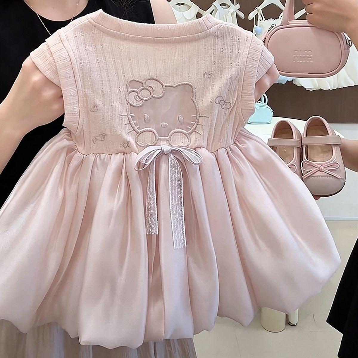 Girls' Summer Dress 2026 New Style for Toddlers and Young Children, Stylish Dress for Kids, Kt Princess Dress, Puffy Dress, Trendy
