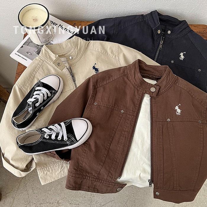 Tong Xingyuan Children's Jacket Autumn Men's and Women's Children's Wear New Top Baby Trendy Brand Zipper Shirt Korean Style Coat Western Style