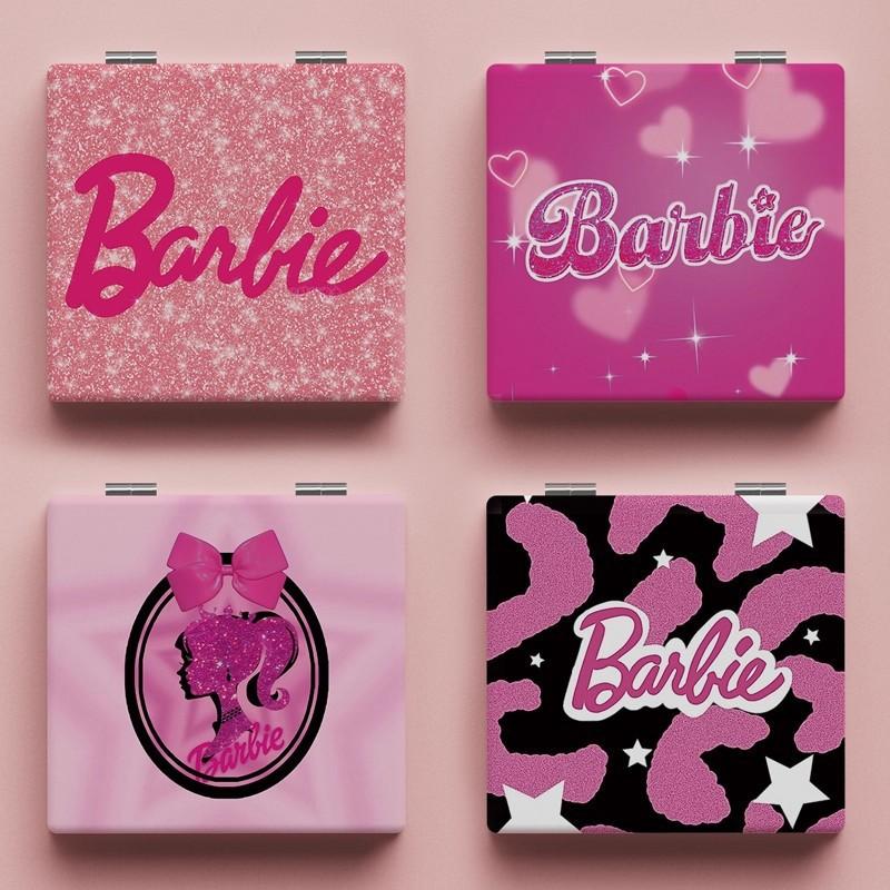 Ins-style Barbie small mirror, American retro-style makeup mirror, mini portable mirror for everyday use, double-sided folding mirror