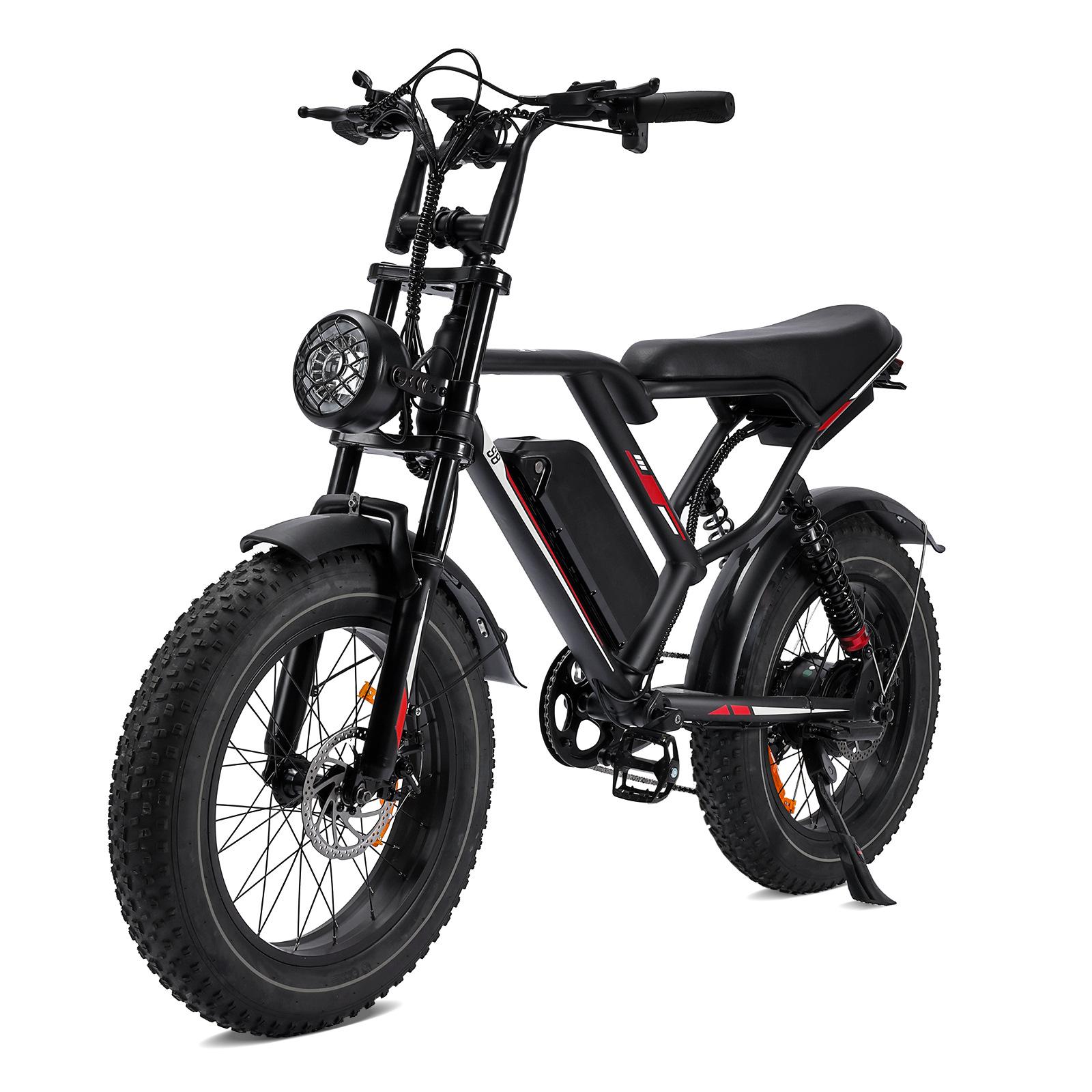 20inch Wide-Tire Electric Power-Assisted Bicycle 1000W Imitation Motorcycle Off-Road Riding European and American Overseas Delivery Electric Vehicle