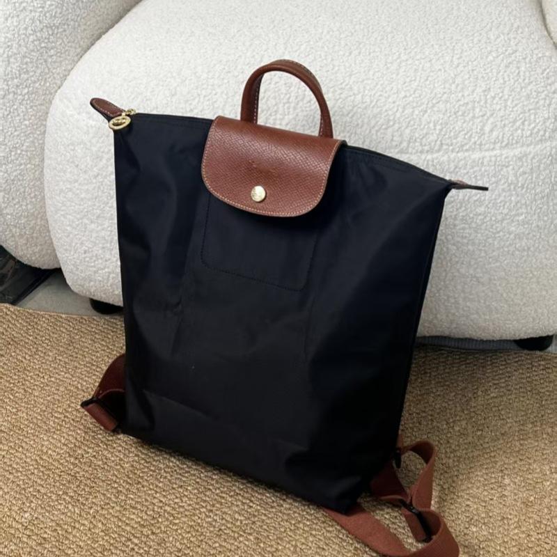 French Longchamp Large Nylon Foldable Waterproof Backpack, Large Capacity Dumpling Bag, Unisex Commuter School Bag