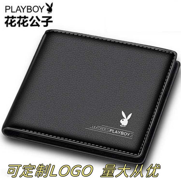 Playboy Wallet Men's Wallet Wallet Youth Student Horizontal Fashions genuine goods Short Wallet Thin