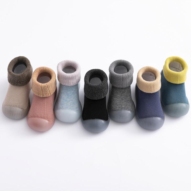 2025 Winter New Children's Soft Sole Walking Shoes Lamb Wool Snow Socks Shoes Thickened Warm Baby Floor Shoes