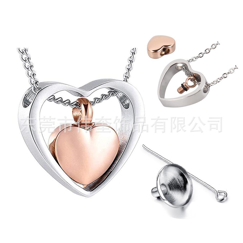 Cross-border jewelry for relatives Ashes pendant necklace hollow heart-shaped best selling creative jewelry urn necklace