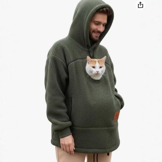 2026 Cross-Border European and American Style Fleece Hoodie for Cats, Dogs, and Pets, Unisex, Loose Fit, Casual, Warm Sweatshirt