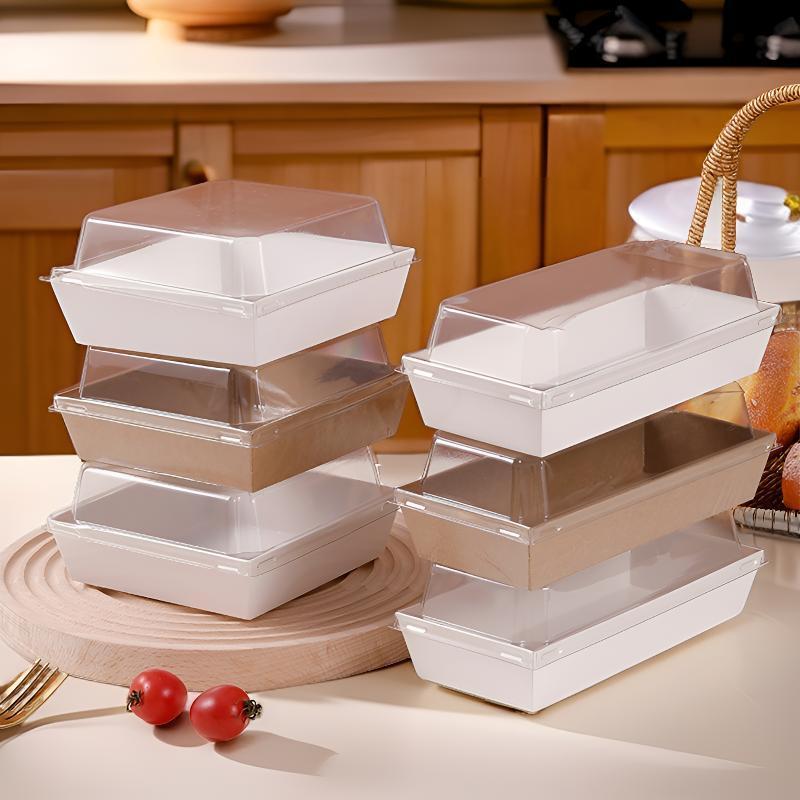 Ripi Cat Sandwich Packaging Box Disposable Meat Fines Beckham Box Anti-fog Cover West Point Cake Paper Plastic Box Thickened