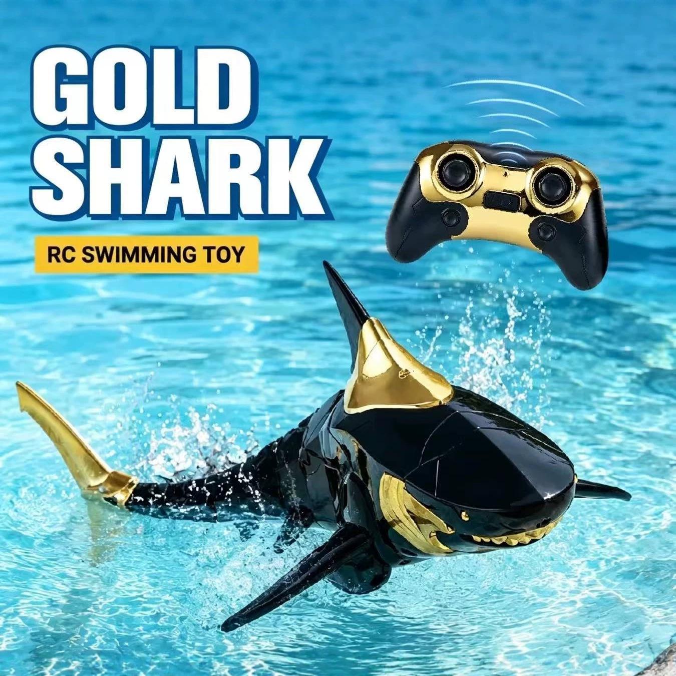 Extra-Large Remote Control Speedboat Shark 2.4g Water Play Electric Charging Light-Up Children's Toy for Boys Large Size Diving
