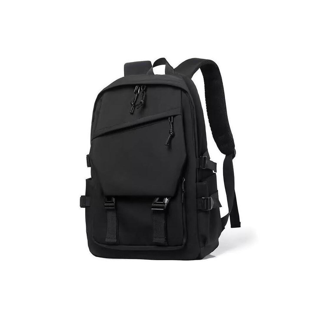Simple solid color backpack for men and women, student school bag, large capacity casual backpack, outdoor travel computer bag