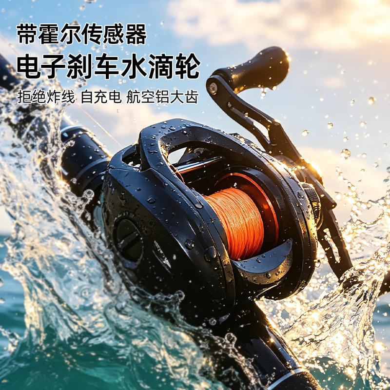 DIUKEO water drop reel with electronic brake and sound effect, DC flash light system, suitable for lure fishing and targeting black carp