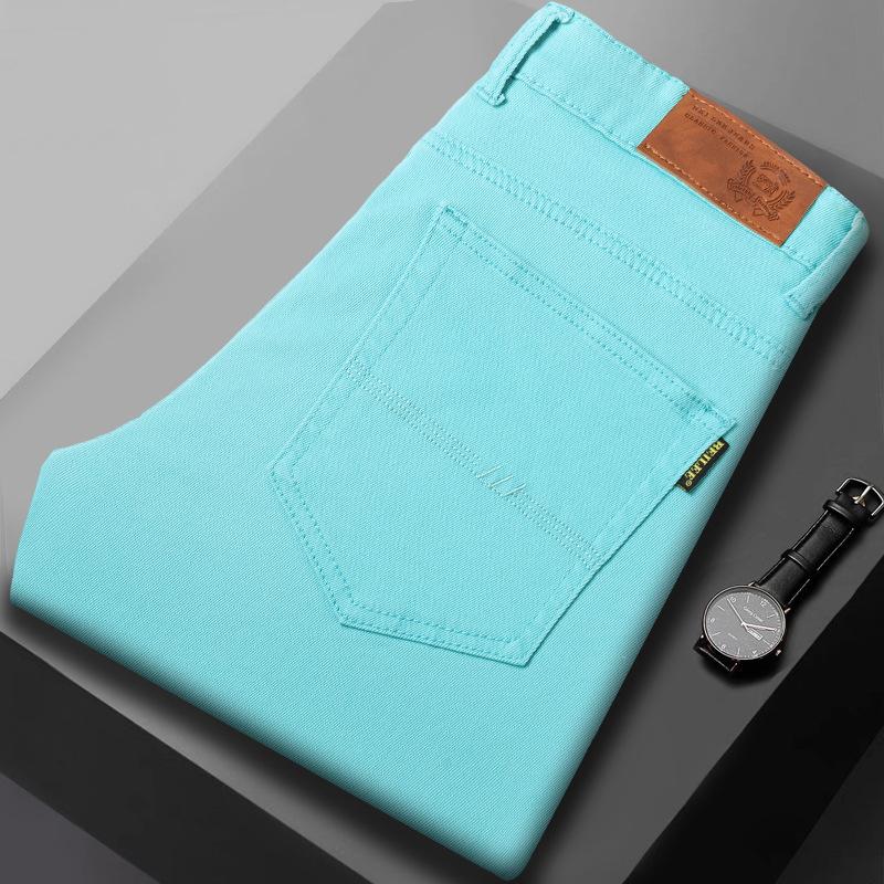 Summer Stretch Jeans Men's Straight Slim Fit Summer Youth Versatile Casual Men's Pants 2025 New Pants