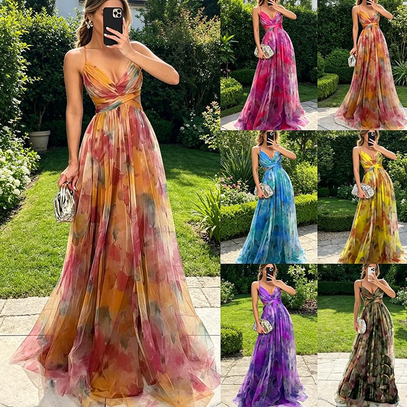Cross-border European and American Amazon foreign trade long sexy new dress women's elegant mini long dress