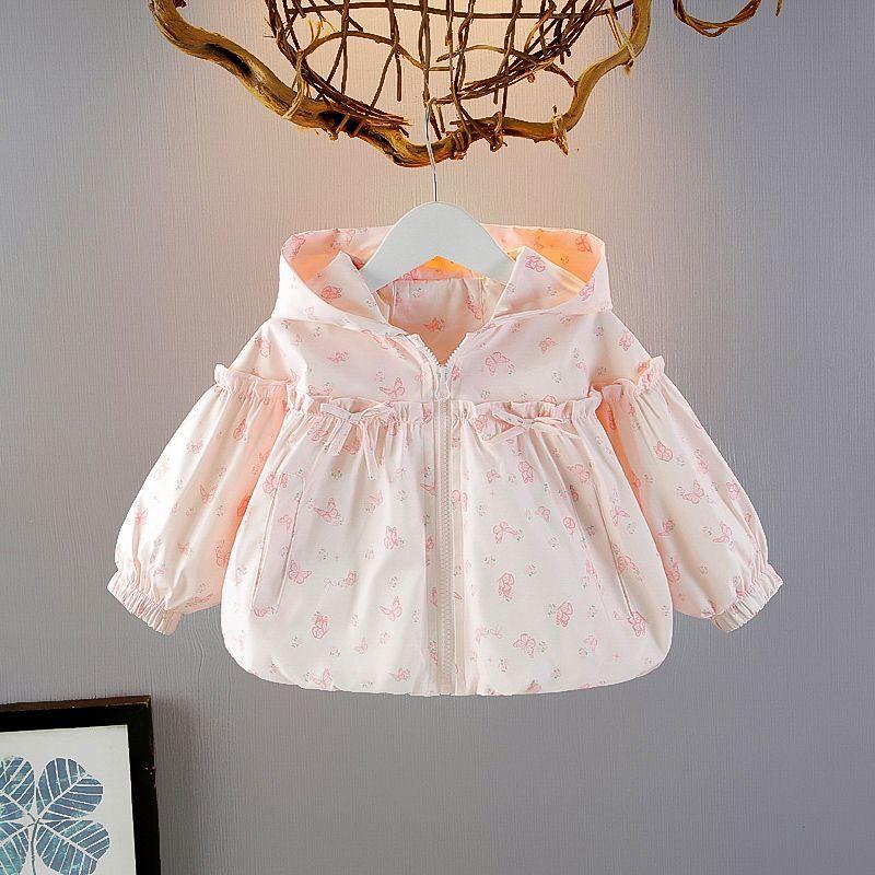 1 Girl's Coat Spring and Autumn 2025 New Girl's Western Style Coat Hooded Spring Dress Baby Girl's Fashionable Jacket 3