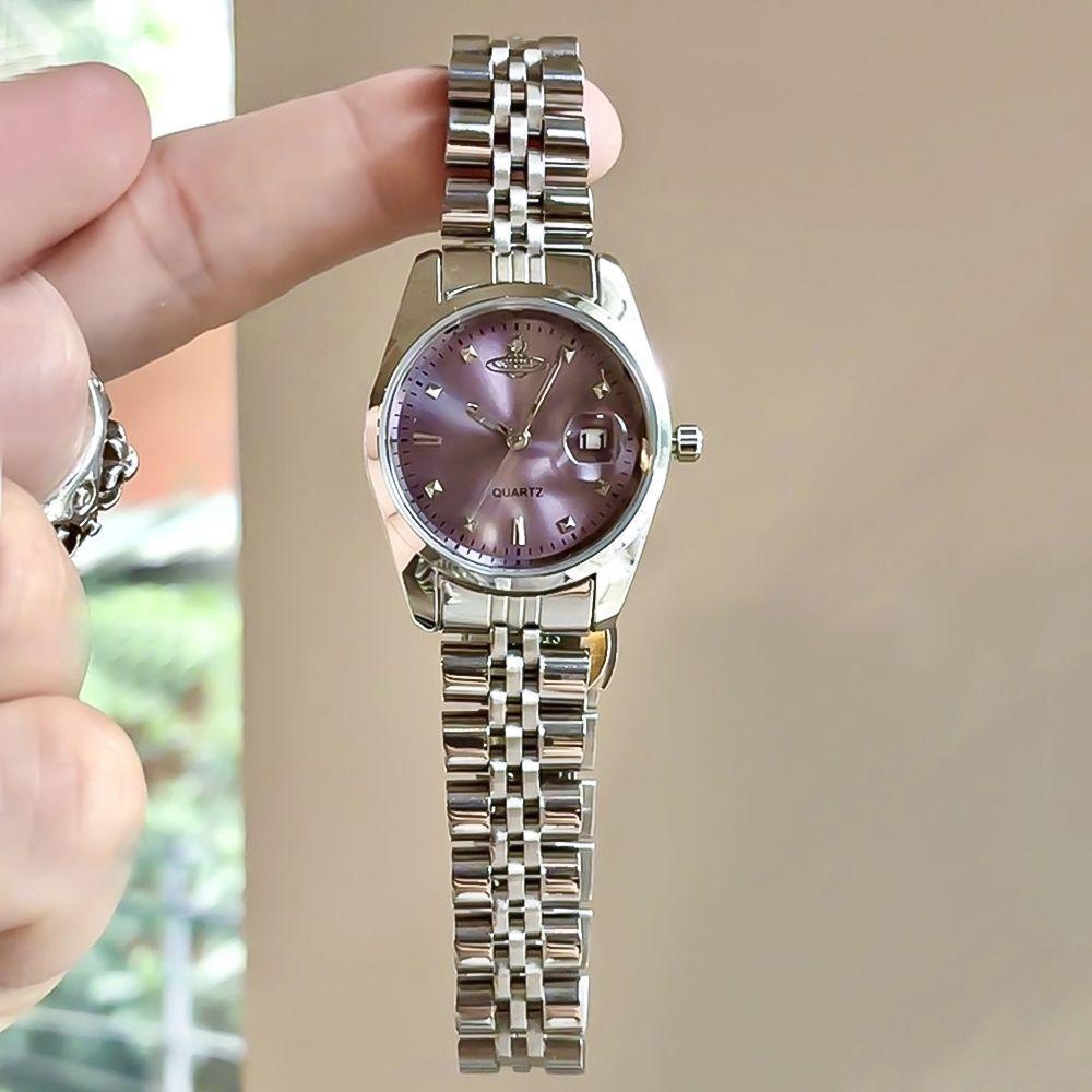 New model Saturn Diary women's watch for the workplace, light luxury niche versatile high-end steel strap women's watch