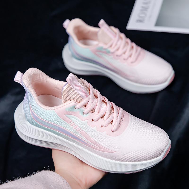 Cross-Border Wholesale Sports Shoes for Women New Spring and Summer Non-Slip Soft Sole Wear-Resistant Mesh Breathable Casual Shoes Versatile and Ultra-Light