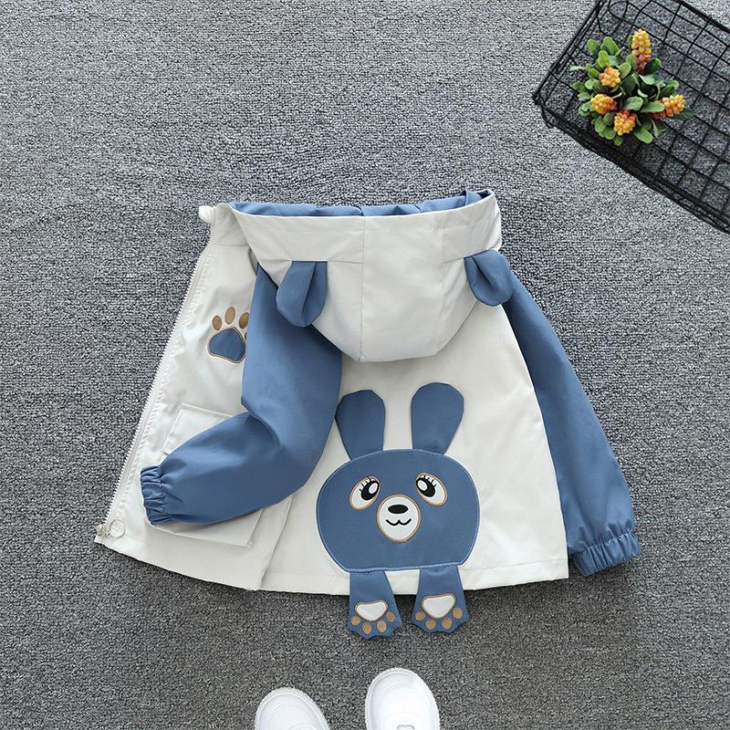 Boys Autumn Coat Spring and Autumn 2025 New Children Autumn Thin Jacket Baby Cartoon Hooded Top