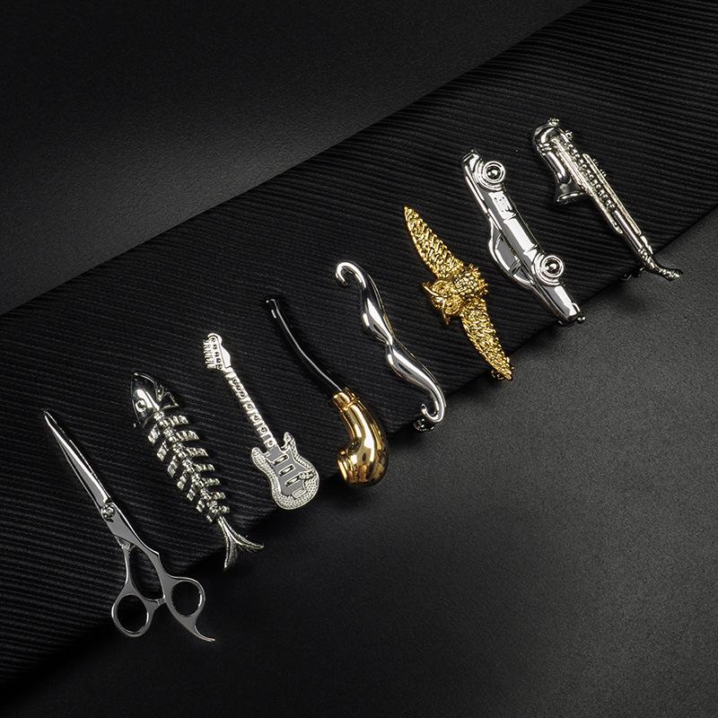 Fashion personality creative gold silver men's business tie clip formal groom wedding tie clip in stock wholesale