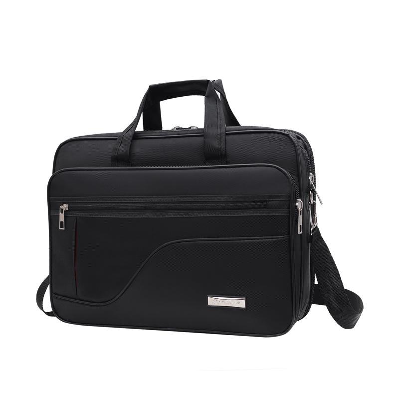 Laptop Bag Men's Business Briefcase Office Solid Color Casual LOGO Shoulder Crossbody Notebook Bag