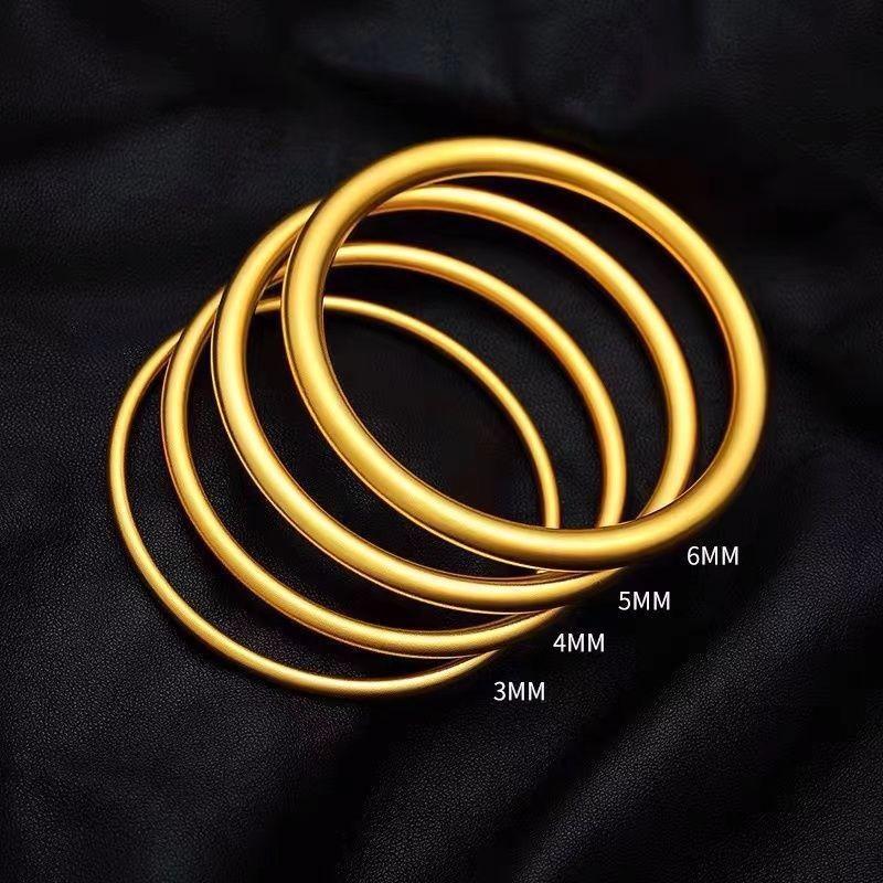 Vietnam Shajin Women's Bracelet Ancient Law Inheritance Bracelet Simulation Gold Bracelet Solid Circle Shake Tone Plating Live in stock