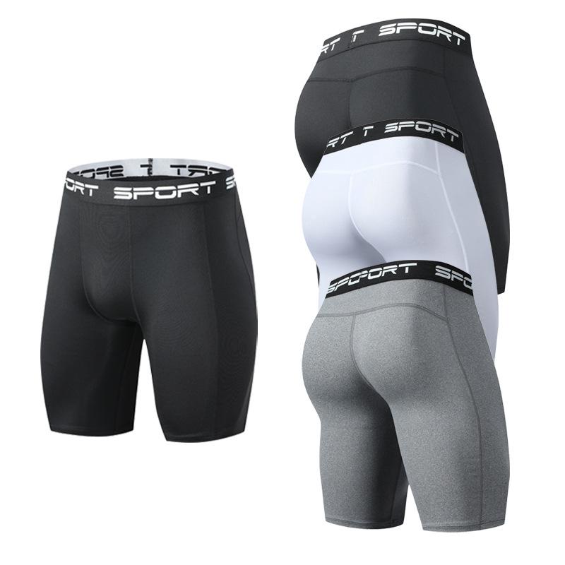Men's Five-Point Shorts for Running, Outdoor Training, Yoga, Breathable, Tight-Fitting Shorts, High-Elasticity, Quick-Drying, Fitness Boxer Shorts