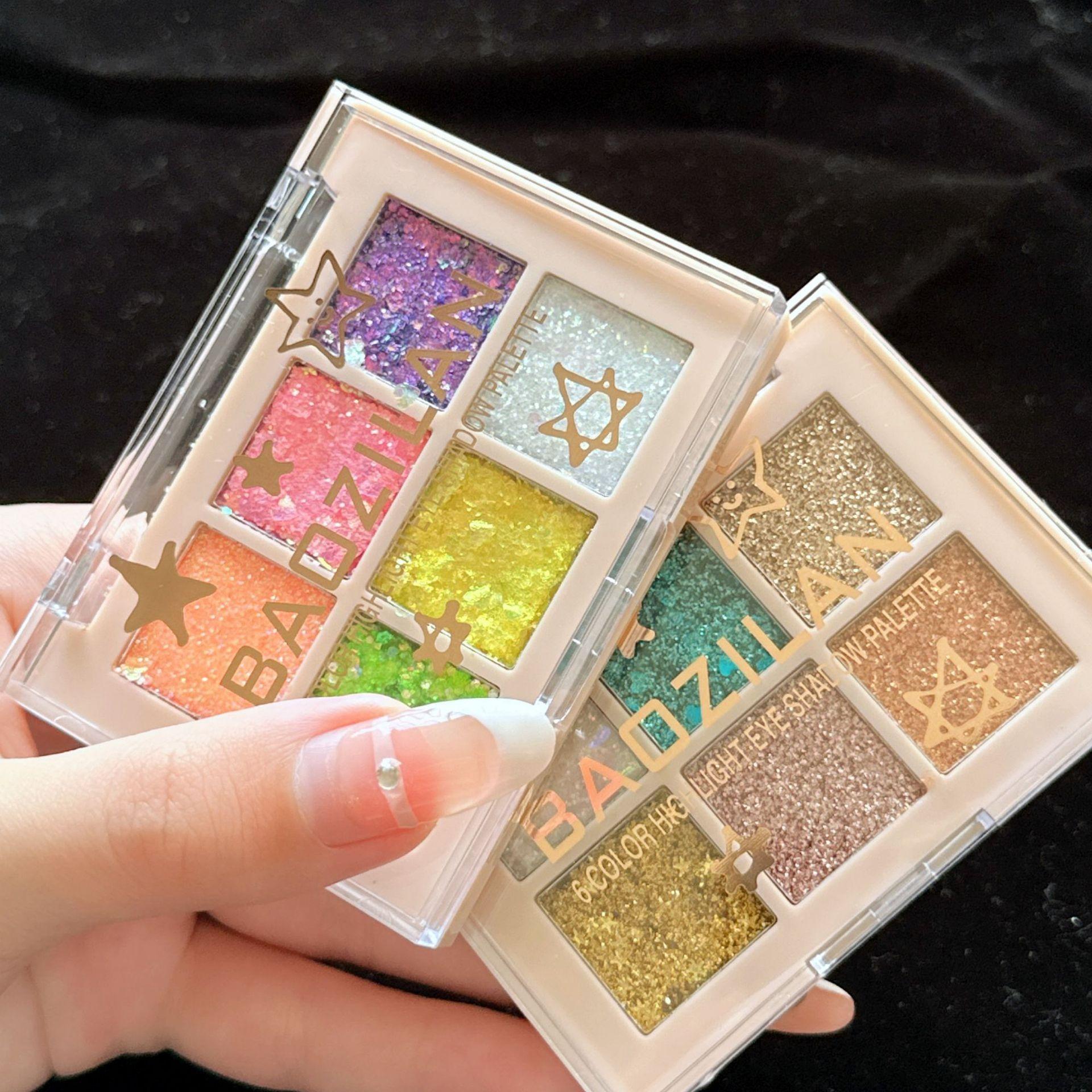 Glitter Eyeshadow Shimmer Pearl Pure Desire Six-Color Gel Eyeshadow Palette Colorful Stage Makeup Nude Makeup Student Affordable