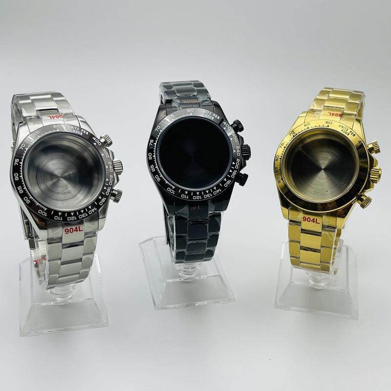 Modified Watch Accessories Steel Case Strap Sapphire Glass Only Fits VK63 Quartz Movement