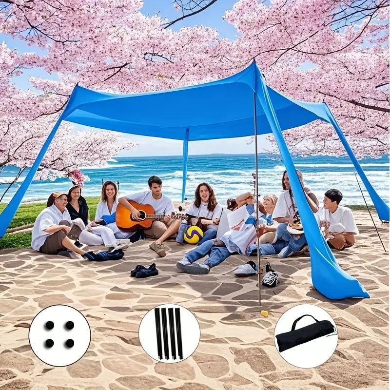 Beach Lycra Canopy Tent Seaside Sunscreen Outdoor Tent Portable One-piece in stock Dinner Camping Canopy