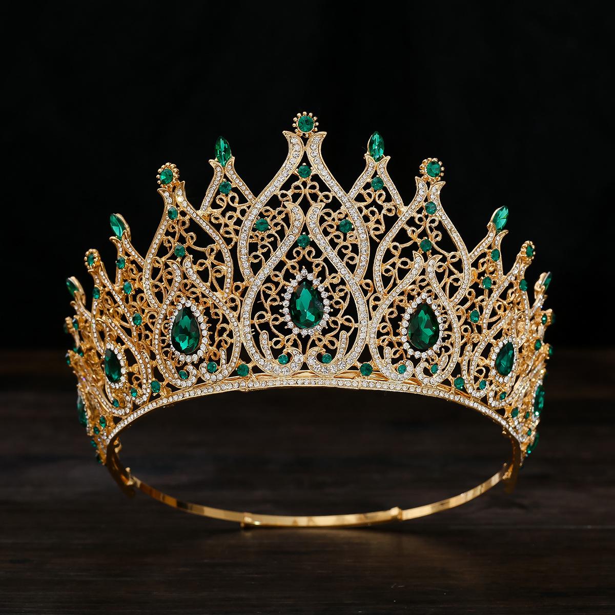 Factory Direct Supply Large Crown Headwear Beauty Baroque Crown Miss World European and American Cross-border Brides Retro