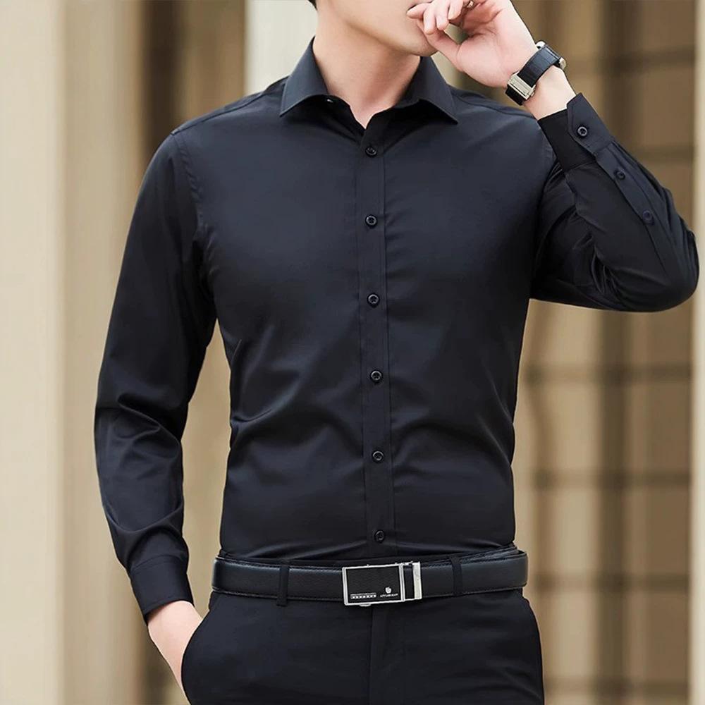 Summer Pocket Long-sleeved White Shirt Men's Thin Business Professional Dress Long-sleeved Fashionable 2025 New Shirt