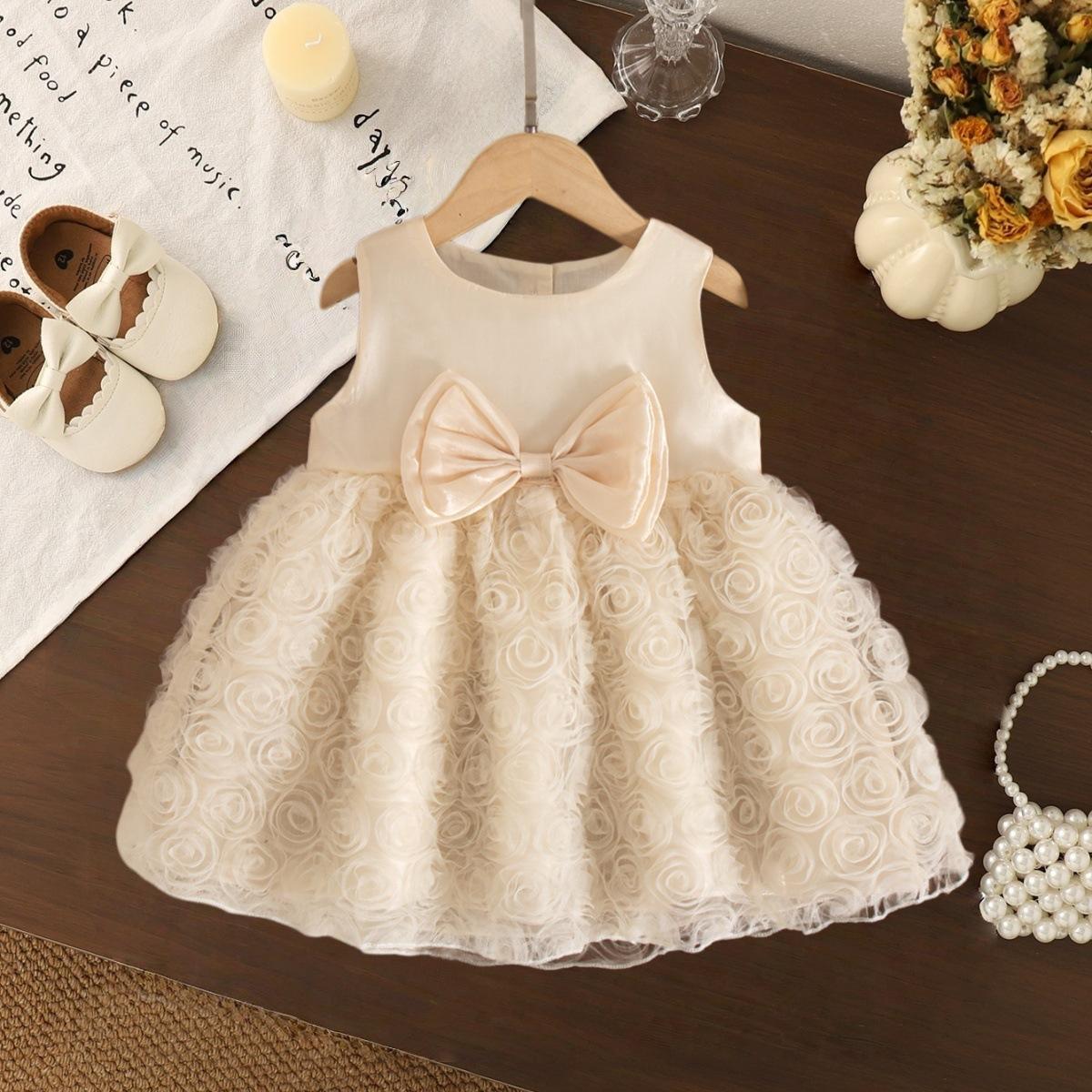 Baby Girl Dress Summer New Style Sleeveless Vest Dress Puffy Princess Dress First Birthday Dress Baby Clothes