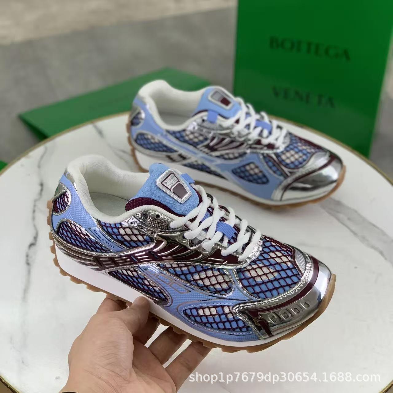 Cross-border best-selling, top-tier BV couple's matching retro mesh dad shoes, non-slip, lightweight casual sneakers