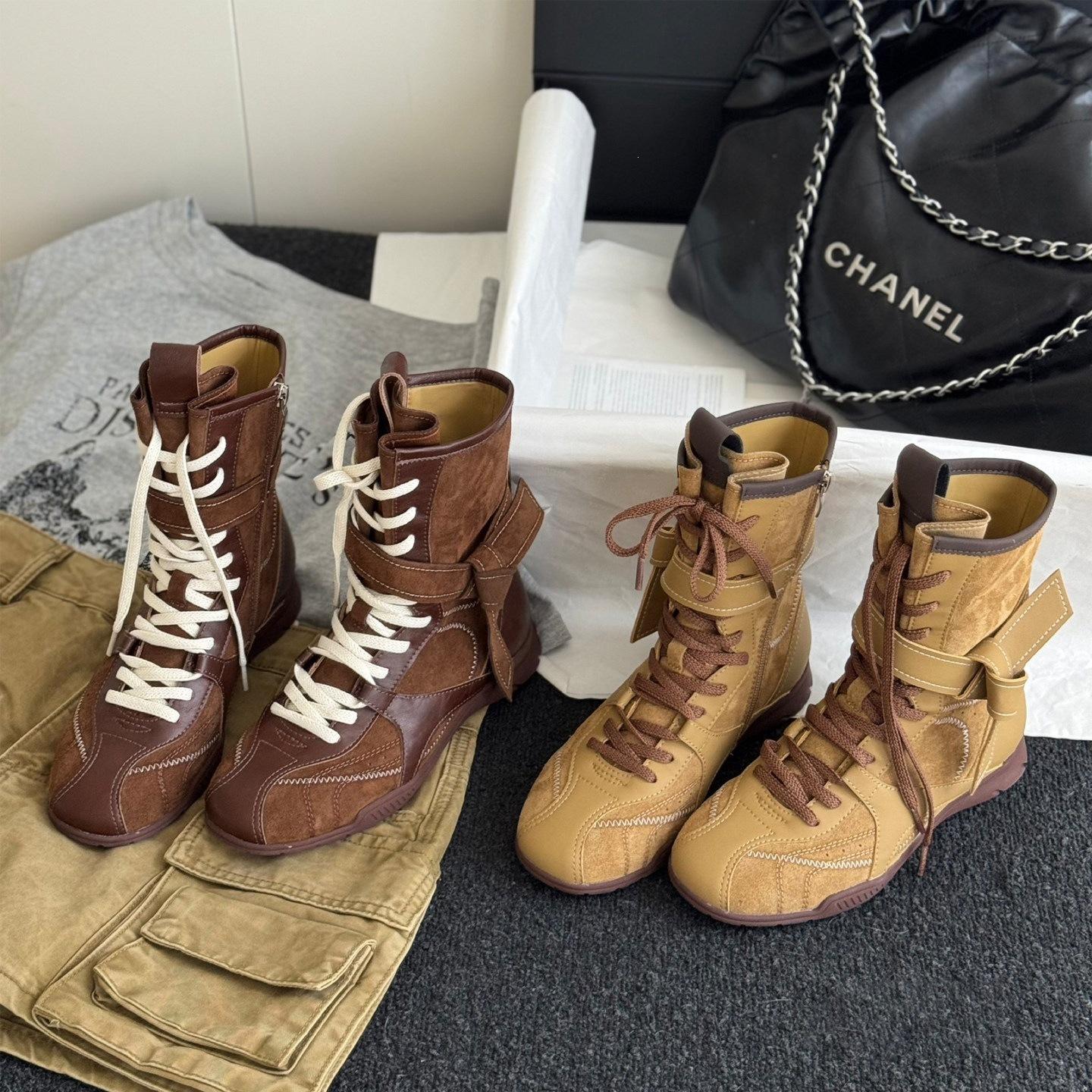First Encounter Season Retro German Army Martin Boots Casual Sports Ankle Boots 2026 Autumn New Collection Round Toe Mid-Calf Western Boots for Women