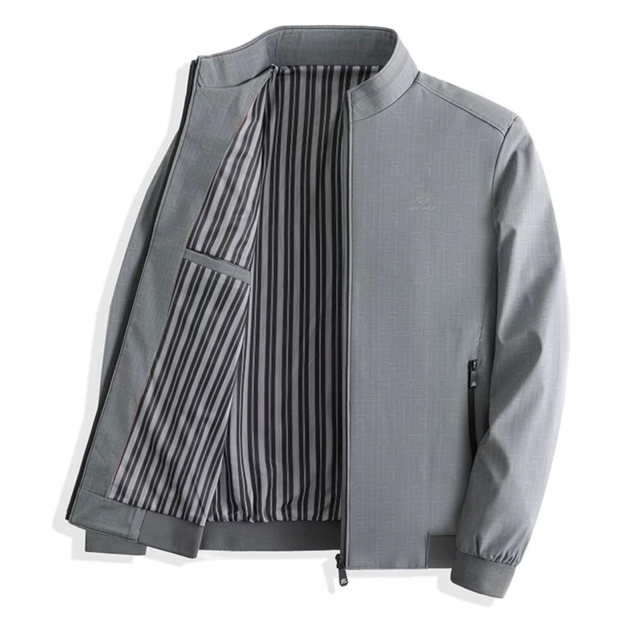 Cross-Border Spring New Stand-Up Collar Jacket Men's Top Middle-Aged Dad Spring and Autumn Loose Versatile Coat 581 Style