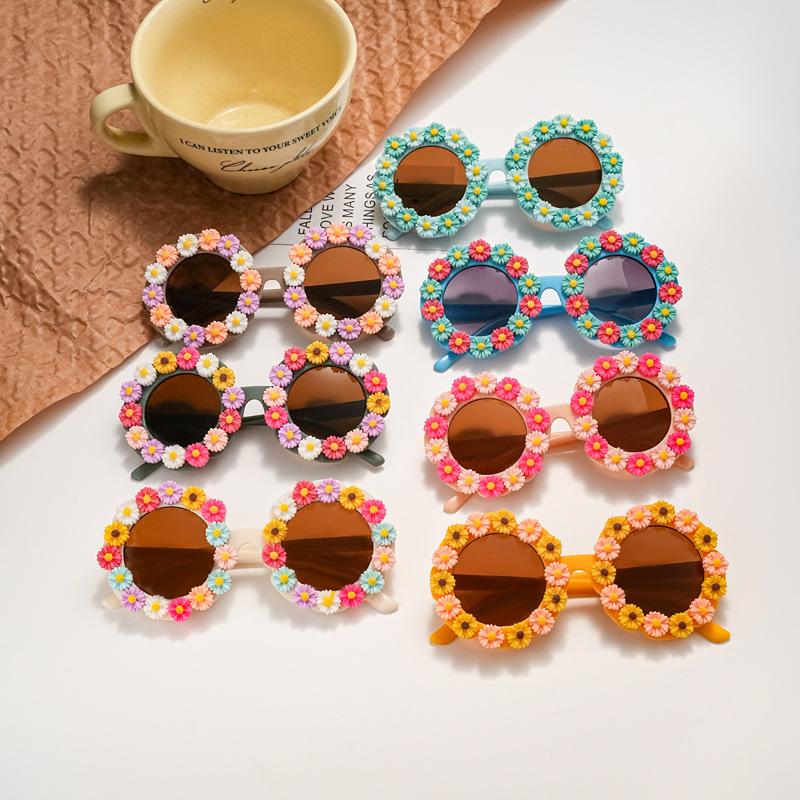 2025 New Children's Sunglasses Small Fresh Fashion Cool Flower Glasses Personalized Fashion Sunscreen Cute Baby Sunglasses
