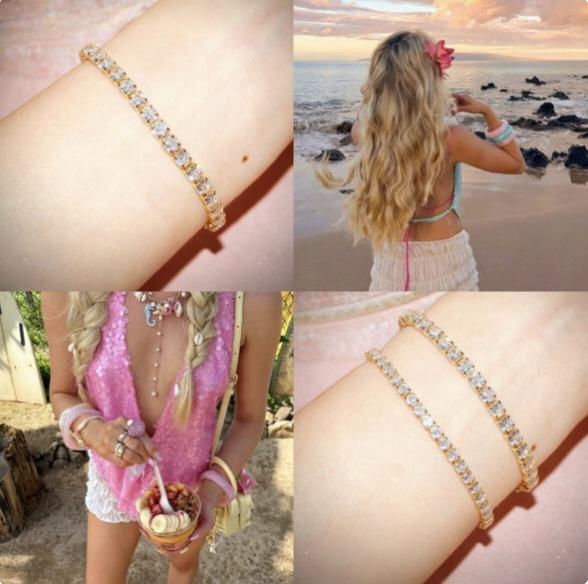 Sweet beach vacation style layered tennis bracelet