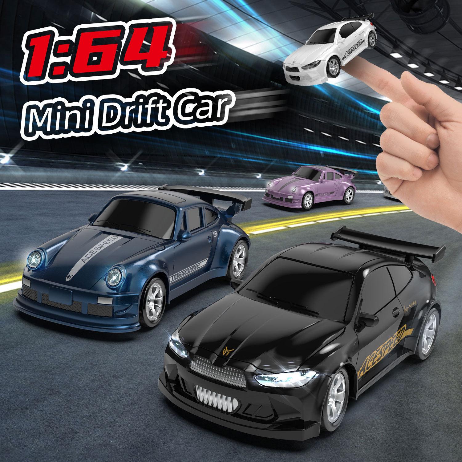 Cross-Border 1/64 Four-Wheel Drive Drift Remote Control Car Rc Desktop Mini Racing Car Adjustable Speed Internet Celebrity Pocket Car New Product