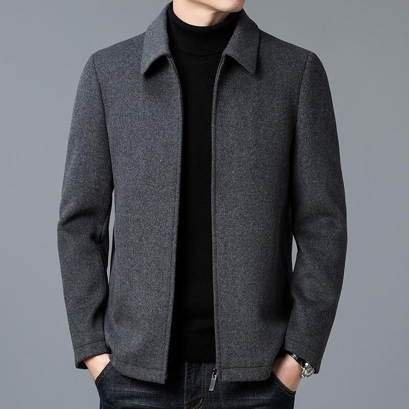 Autumn and winter new men's casual lapel woolen jacket wool coat men's jacket a wholesale