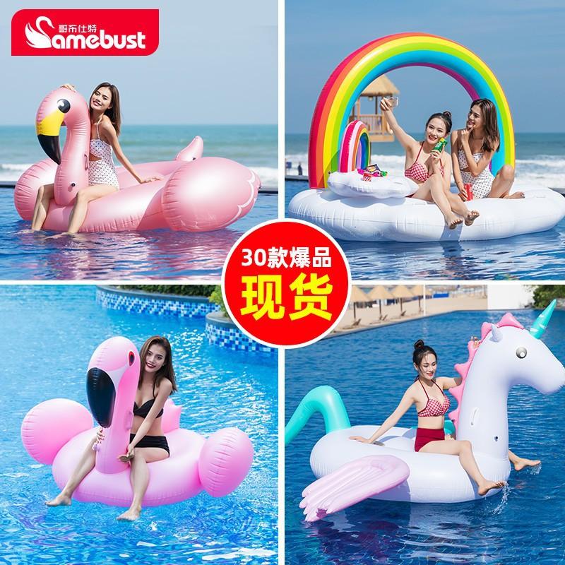 Cyber Celebrous Unicorn Inflatable Watermelon Mermaid Floating Row Recliner Air Cushion Floating Bed Animal Mount Toy Floating Ring