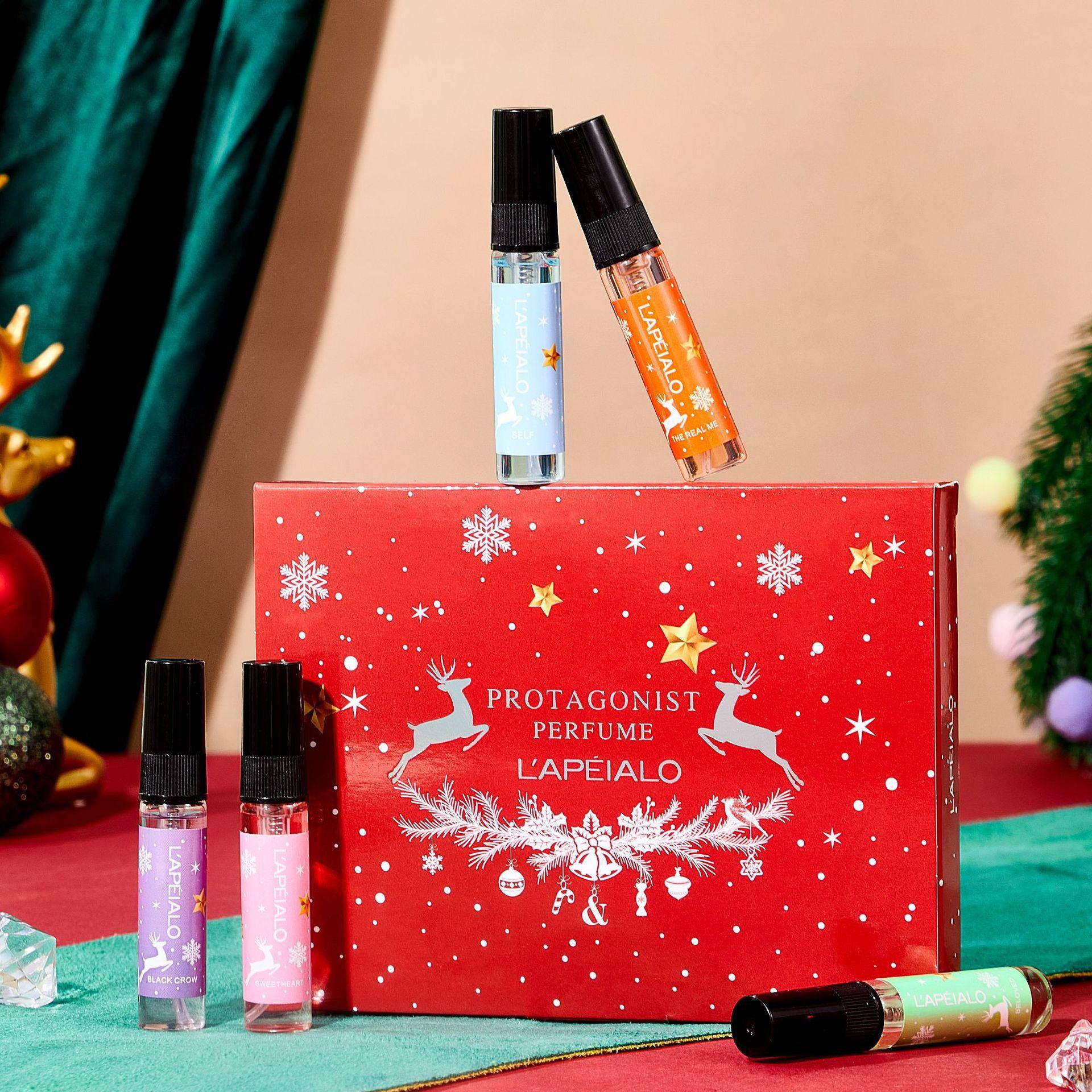 Christmas limited edition cologne perfume set of 5 pieces, long-lasting light fragrance women's perfume gift box, exclusively for cross-border sales