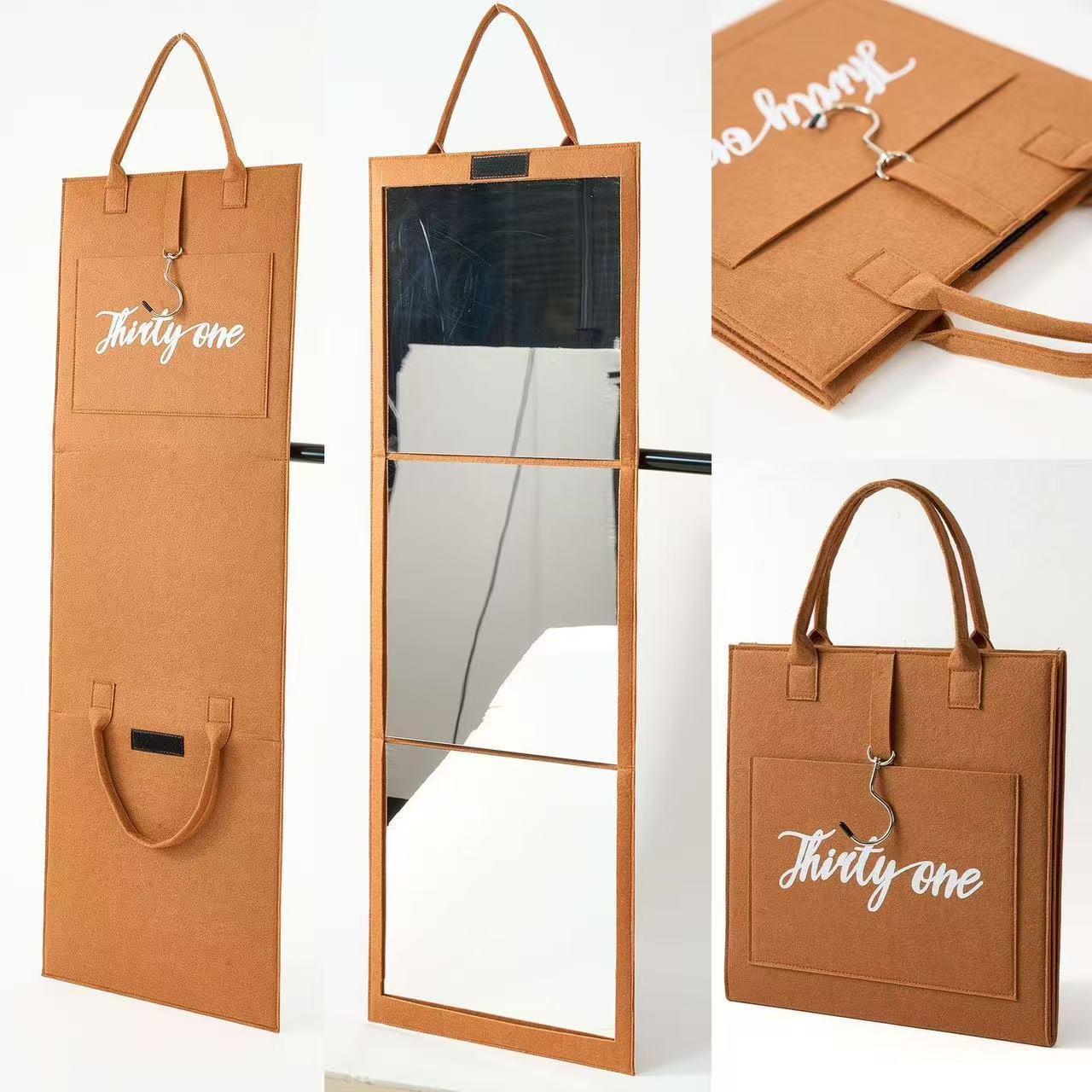 Newly upgraded foldable full-length mirror, portable dressing and makeup mirror for student dormitories, travel, camping, and popular on Instagram