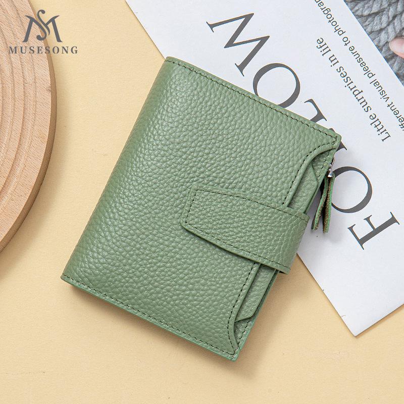 Genuine Leather Wallet, Cowhide Wallet, Rfid Anti-Theft Coin Purse, Card Holder, Wallet, Small Wallet, Women's High-End Wallet