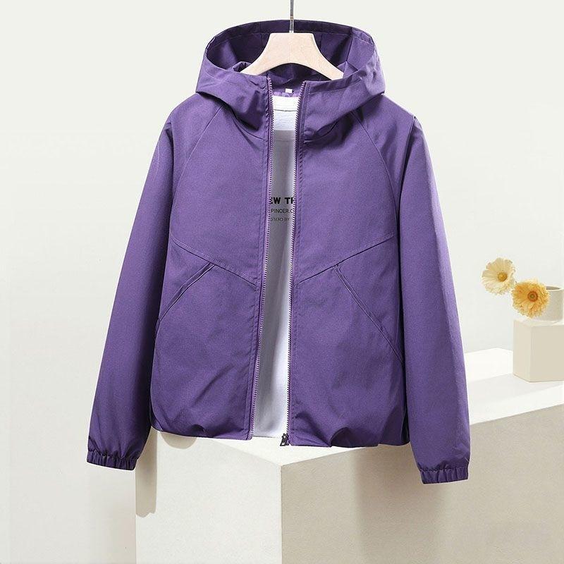 Women's short, fresh-style windbreaker jacket, 2026 new spring/autumn Korean-style hooded casual jacket, women's outerwear