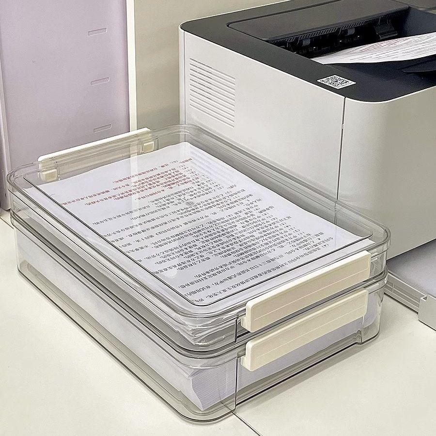 Test Paper Storage and Organization Tool, Large Capacity Transparent Plastic Storage Box for Household Registration Books, Junior High School Graduation Certificates, and A4 Documents